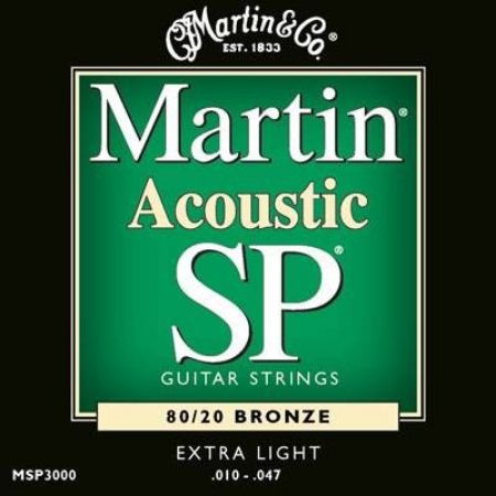 Martin MSP3000 80/20 Bronze Acoustic Guitar Strune Extra Light 010-047