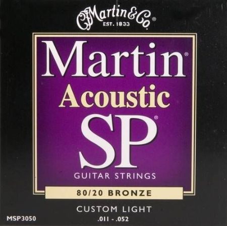 Martin MSP3050 80/20 Bronze Acoustic Guitar Strune Custom Light 011-052