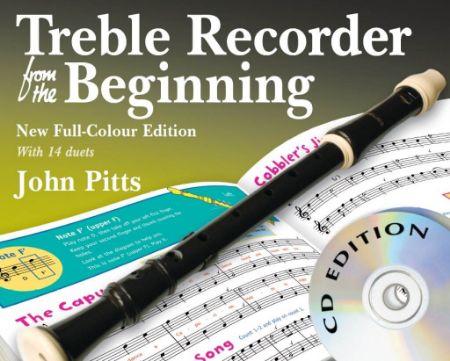 PITTS:TREBLE RECORDER FROM THE BEGINNING WITH 14 DUETS  +CD