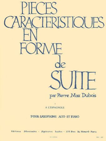 Slika DUBOIS:PIECES CARACTERISTIQUES EN FORME DE SUITE SAX