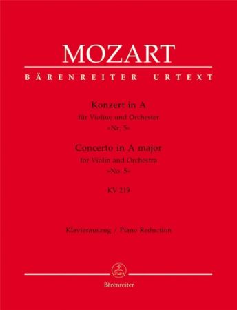 Slika MOZART:CONCERTO FOR VIOLIN NO.5 KV 219 A-DUR VIOLIN AND PIANO