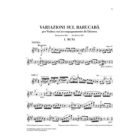 PAGANINI;VARIATIONEN UBER BARUCABA,VIOLI