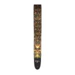 PAS ZA KITARO PLANET WAVES Alchemy Leather Guitar Strap, Green Skull