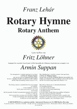 LEHAR: ROTARY HYMNE / ROTARY ANTHEM - ENSAMBLE