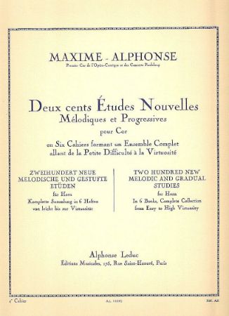 ALPHONSE:200 ETUDES NOUVELLES MELODIQUES VOL.4 HORN