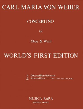 WEBER C.M.:CONCERTINO IN C OBOE & WIND SCORE AND PARTS