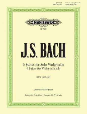 BACH J.S: 6 SUITES FOR CELLO EDITION FOR VIOLA SOLO (ROWLAND-JONES)