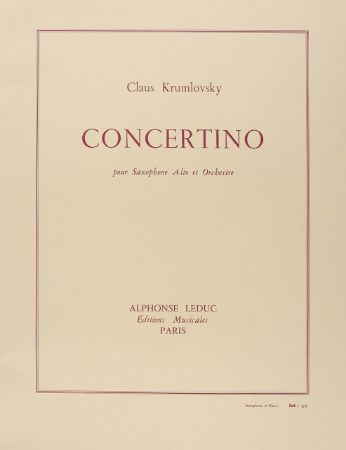 KRUMLOVSKY:CONCERTINO SAX ALTO & PIANO
