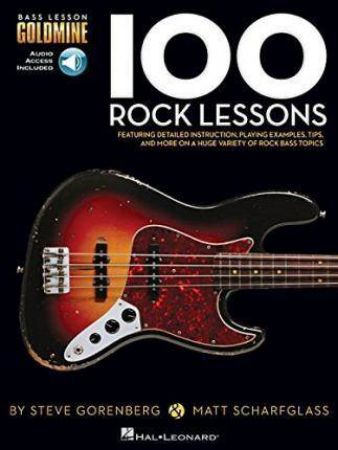 GORENBERG/SCHSRFGLASS:100 ROCK LESSONS BASS GUITAR+AUDIO ACC.