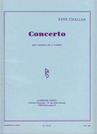 CHALLAN:CONCERTO SAXALTO AND PIANO