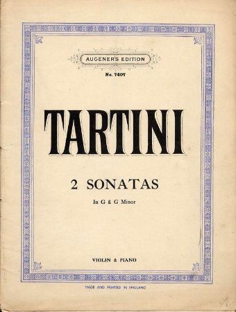 TARTINI/AUGENER'S:2 SONATAS IN G & G MINOR VIOLIN AND PIANO