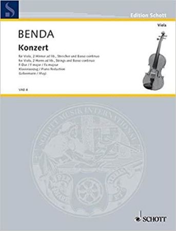 BENDA:KONZERT F-DUR VIOLA AND PIANO