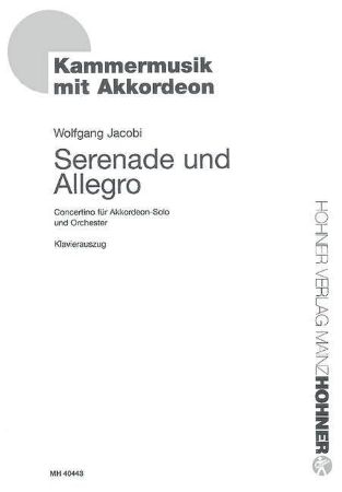 JACOBI:SERENADE UND ALLEGRO PIANO SCORE