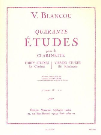 BLANCOU V.: 40 ETUDES POUR CLARINETTE 2