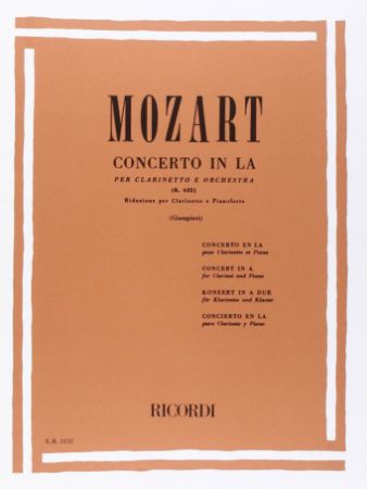 MOZART:CONCERTO IN LA,CLARINETTO E PIANO