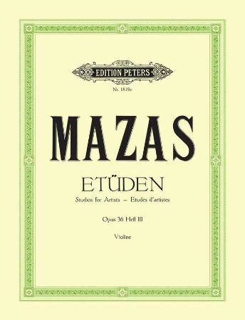 MAZAS:ETUDEN OP. 36 HEFT 3/STUDIOS FOR ARTISTS VOL.3