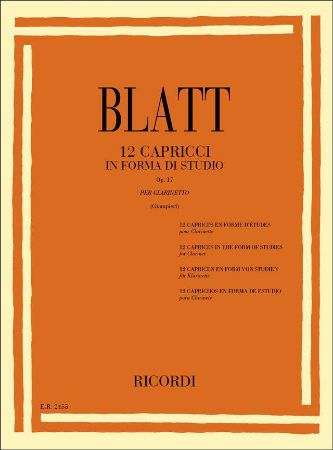 BLATT:12 CAPRICCI IN FORMA DI STUDIO CLARINET