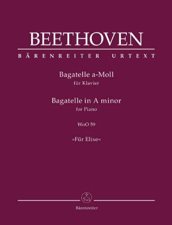 BEETHOVEN:BAGATELLE FOR PIANO A-MOLL (FOR ELISE)
