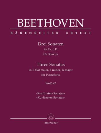 BEETHOVEN:THREE SONATAS WoO 47 IN ES,f,D FOR PIANO