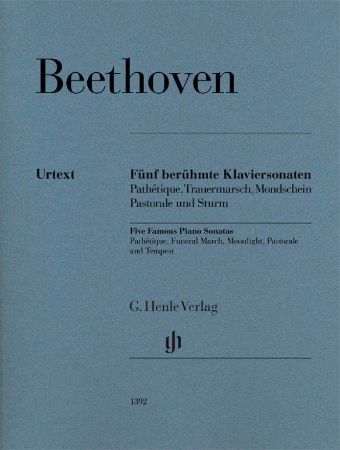 BEETHOVEN:FIVE FAMOUS PIANO SONATS OP.13,26,27/2,28,31/2