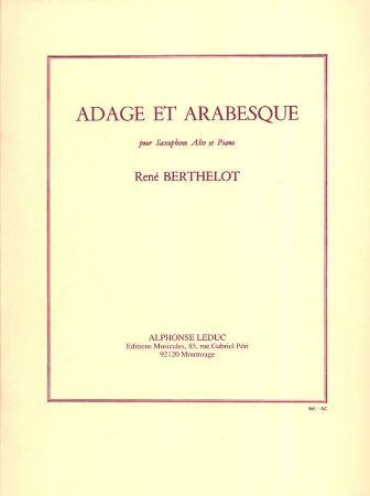 BERHELOT R:ADAGE ET ARABESQUE SAX ET PAI