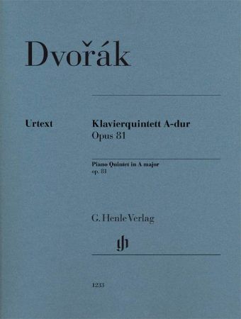 DVORAK:PIANO QUINTET OP.81 SCORE AND PARTS