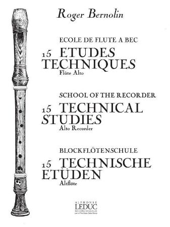 BERNOLIN:15 ETUDES TECHNIQUES ALTO RECORDER