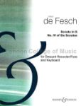 DE FESCH:SONATA IN G NO.IV OF SIX SONATAS FOR DESANT RECORDER