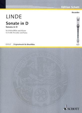 LINDE:SONATE IN D ALTBLOCKFLOTE UND KLAVIER