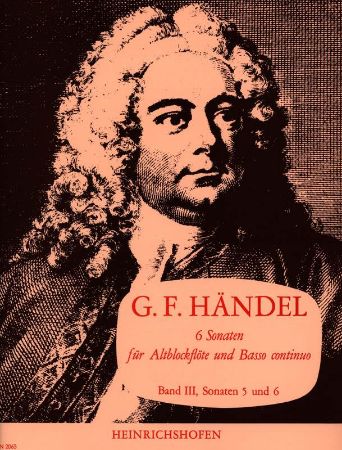 HANDEL:6 SONATEN 5 & 6/BAND 3  ALBLOCKFLTE UND BASSO CONTINUO