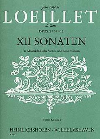 LOEILLET:12 SONATEN OP.2/10-12 ALTBLOCKFLOTE