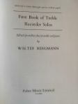 BERGMANN:FIRST BOOK OF TREBLE RECORDER