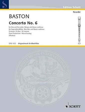 BASTON J:CONCERTO NO.6 D-MAJOR PIANO REDUCTION
