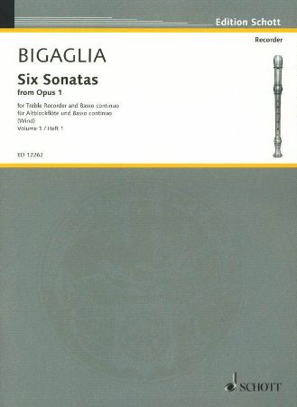 BIGAGLIA:SIX SONATAS FROM  OP.1 VOL.1