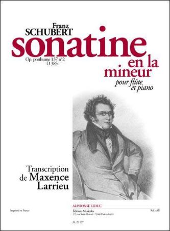 SCHUBERT:SONATINE D385 FLUTE ET PIANO