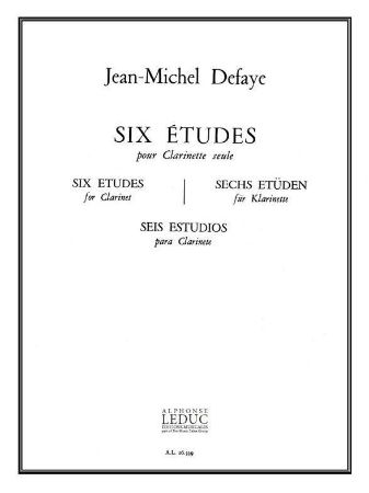 DEFAYE J:6 ETUDES FOR CLARINET