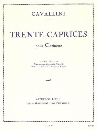 CAVALLINI:30 CAPRICES VOL.1 CLARINETTE