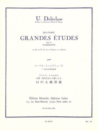 DELECLUSE:QUATORZE (14) GRANDES ETUDES CLARINETTE