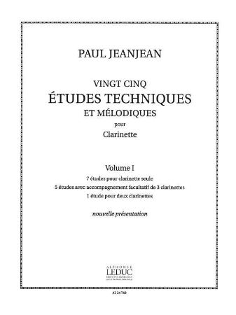 JEANJEAN:25 ETUDES TECHNIQUES VOL.1 CLARINETTO