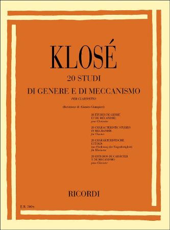 KLOSE:20 STUDI DI GENERE E DI MECCANISMO PER CLARINETTO