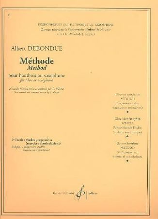 DEBONDUE:METHODO FOR OBOE OR SAXOPHONE VOL.3 ETUDES PROGRESIVES