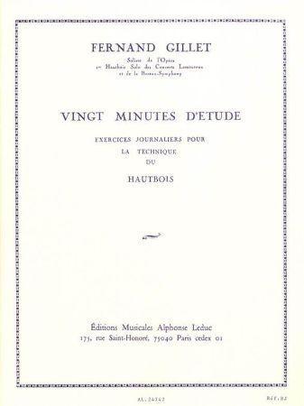 GILLET F:VINGT MINUTES D'ETUDE,HOUTBOIS