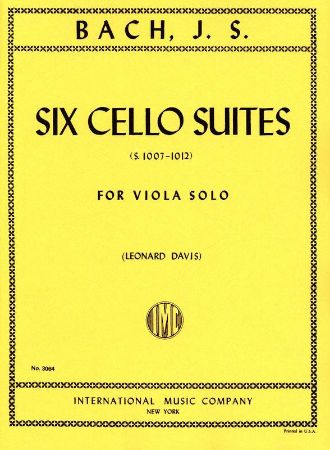 BACH J.S.:SIX CELLO SUITES  FOR VIOLA SOLO