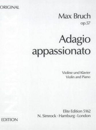 BRUCH M:ADAGIO APPRASSIO OP.57 VIOLINE AND PIANO