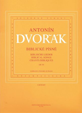 DVORAK:BIBLICKE PISNE OP.99/BIBLICAL SONGS SOPRANO(TENORE) E PIANO