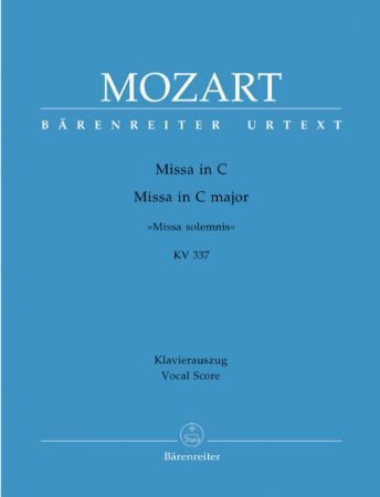 MOZART:MISSA IN C "MISSA SOLEMNIS" KV 337 VOCAL SCORE