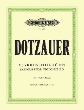 DOTZAUER:113 VIOLONCELLO ETUDEN/ETUDES VOL.3