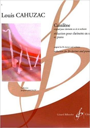 CAHUZAC:CANTILENE CLARINET AND PIANO