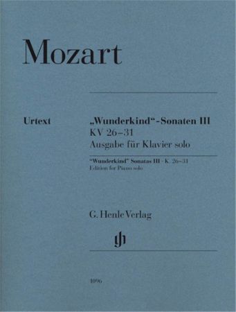 MOZART:"WUNDERKIND SONATEN" SONATEN 3/ KV 26-31 PIANO SOLO