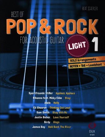 BEST OF POP & ROCK FOR ACOUSTIC GUITAR 1 LIGHT